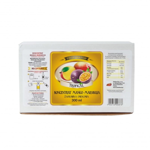Koncentrat owocowy mango - marakuja  300 ml do nalewek likierów