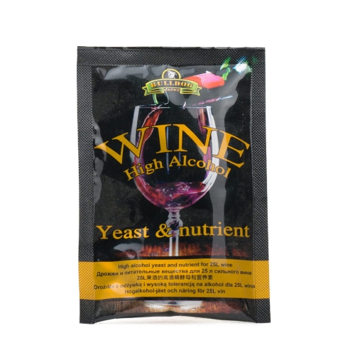 Drożdże do wina z pożywką na 25 litrów Bulldog do 17%