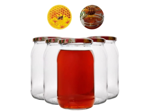 Słoik szklany na miód 900 ml  z wieczkiem