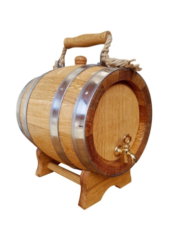 Beczka dębowa 5 litrów z rączką na alkohol