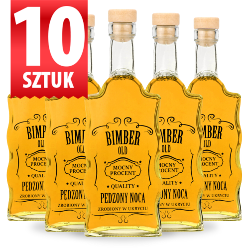 Butelka Warta korek 500 ml z nadrukiem Bimber Pędzony Nocą zestaw 10 sztuk