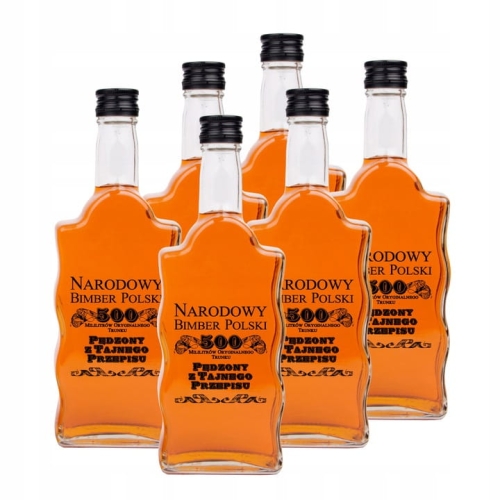 Butelka Warta 500 ml + nadruk Narodowy Bimber zestaw 10 sztuk 