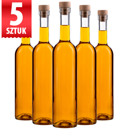 Butelka bezbarwna na nalewkę wino Futura 500 ml Zestaw 5 sztuk 