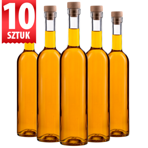 Zestaw 10 sztuk Butelka bezbarwna na nalewkę wino Futura 500 ml 