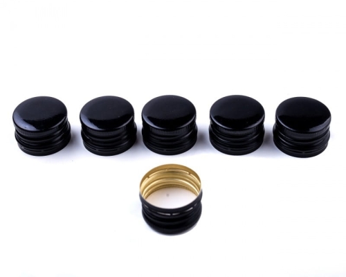 Zakrętka metalowa fi 28 mm - czarna do butelek