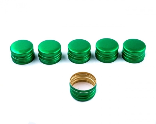 Zakrętka metalowa fi 28 mm - zielona do butelek