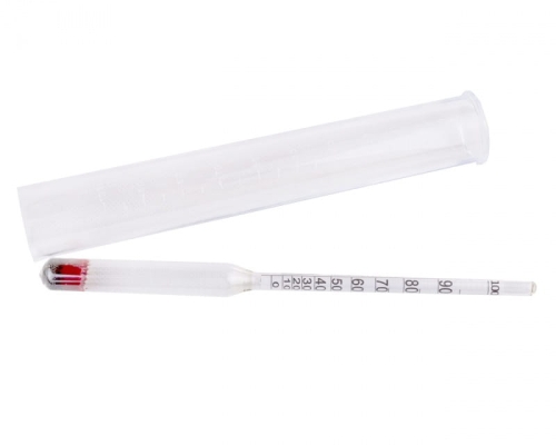 Alkoholomierz szwedzki z menzurką plastikową 0-100 % do wódki bimbru spirytusu